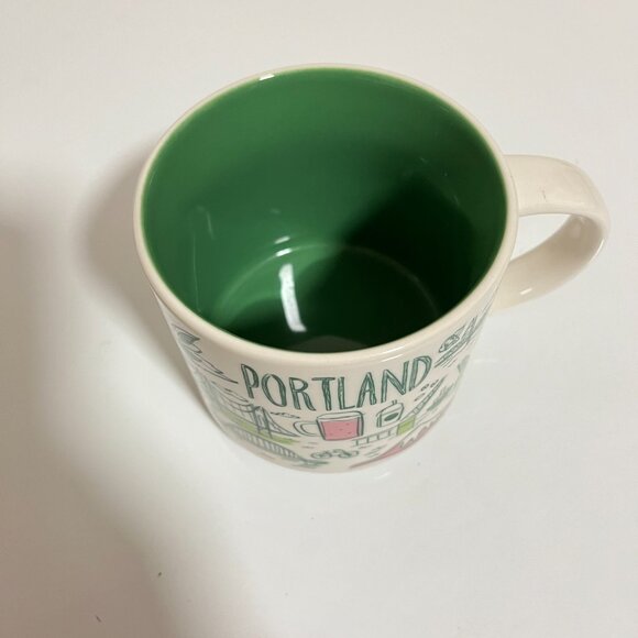 STARBUCKS 14 fl.oz GREEN COFFEE/TEA MUG "Been There Series" PORTLAND/NEW no box - Picture 7 of 7